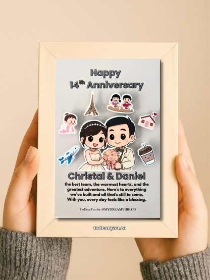 [FRAME THE MOMENT] 3D Chibi Style Personalised Photo Frame (10cm x 15cm) - Couple *FREE DELIVERY FOR LIMITED TIME*